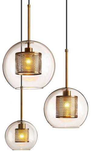 A Touch Of Design - CL1016054 - One Light Pendant - Ezra - Antique Brass/Clear