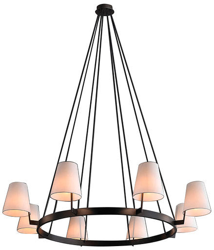 A Touch Of Design - CL1016122 - Six Light Chandelier - St.James - Black/Fabric