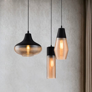 A Touch Of Design - CL1016276 - One Light Pendant - Calypso - Black/Amber