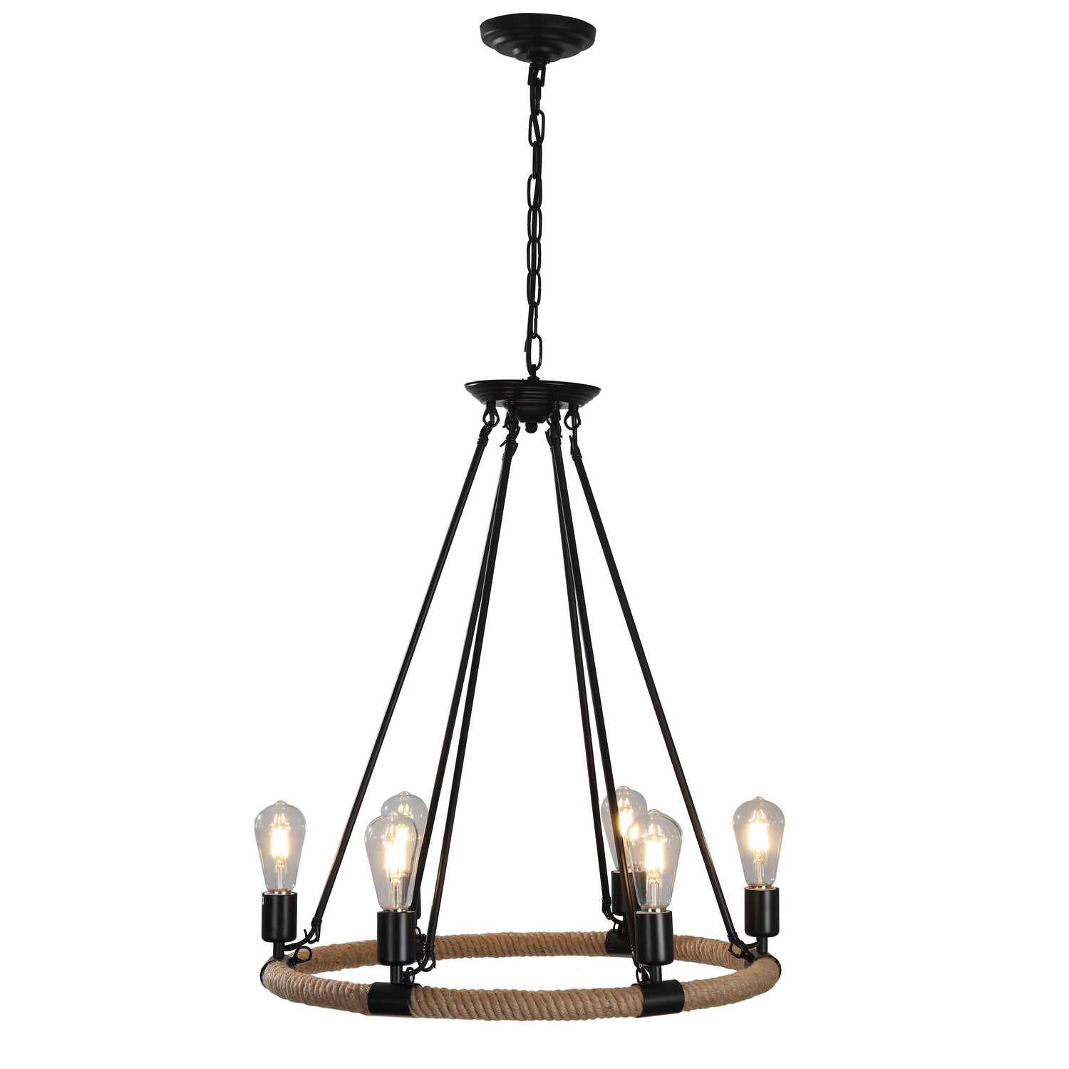 A Touch Of Design - GY8108-D6 - Six Light Chandelier - Rio - Natural/Black