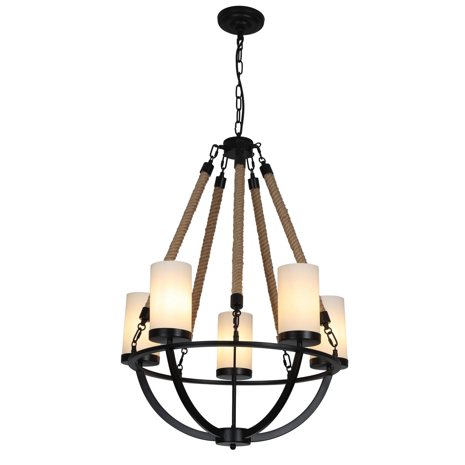 A Touch Of Design - GY8131-D5 - Five Light Chandelier - Rowan - Natural/Black