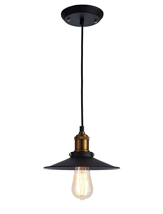 A Touch Of Design - LOFT102 - One Light Pendant - Tucker - Matte Black / Brushed Bass