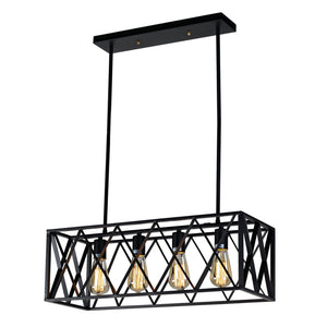 A Touch Of Design - LOFT122-L - Four Light Chandelier - Jackson - Matte Black