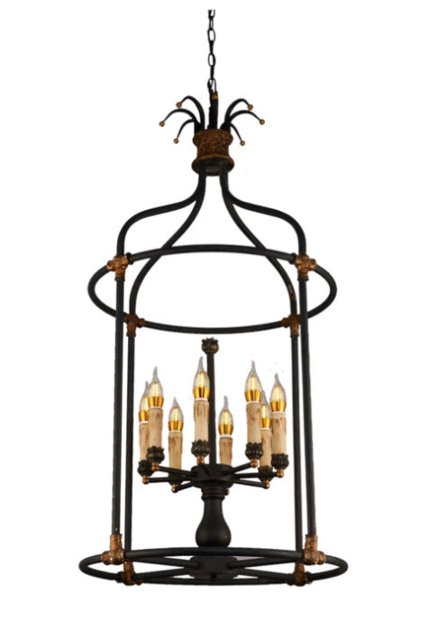 A Touch Of Design - LOFT133-8 - Eight Light Chandelier - Delphine - Aged Black