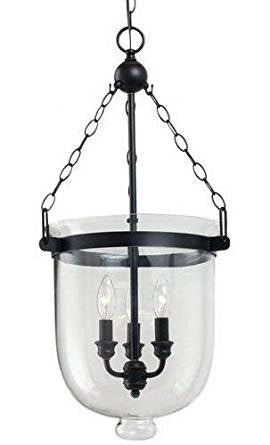 A Touch Of Design - LOFT147 - Three Light Pendant - Westminster - Clear Glass / Black