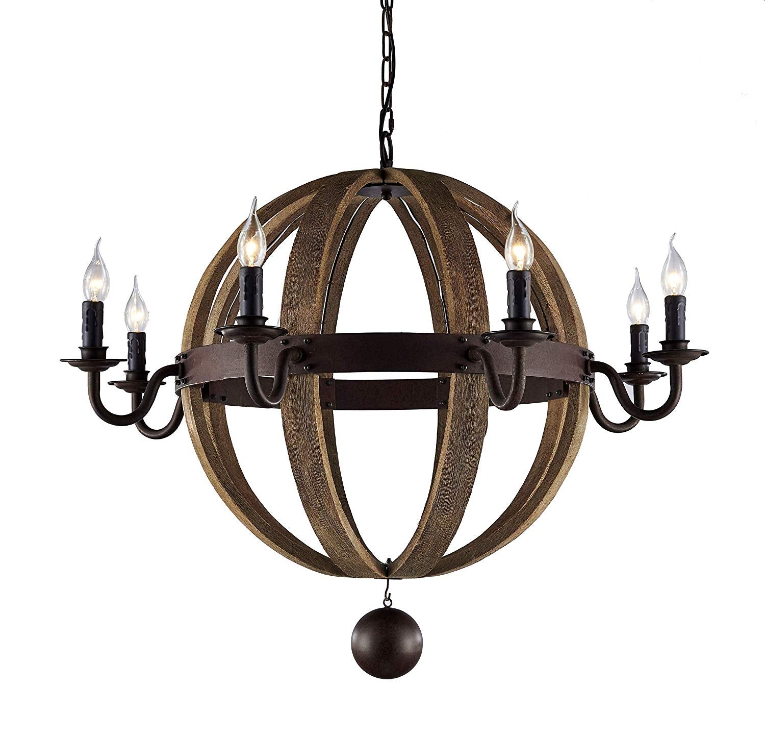 A Touch Of Design - LOFT183-A - Eight Light Chandelier - Blake - Natural Wood Antique Bronze