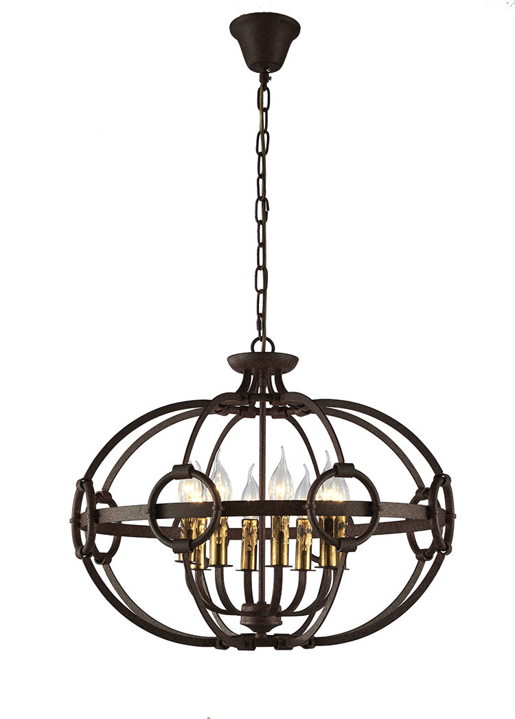 A Touch Of Design - LOFT198-8 - Eight Light Chandelier - Lennon - Rust