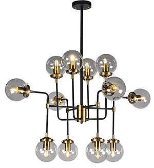 A Touch Of Design - LOFT208-12C - 12 Light Chandelier - Everyly - Black/Gold/Clear