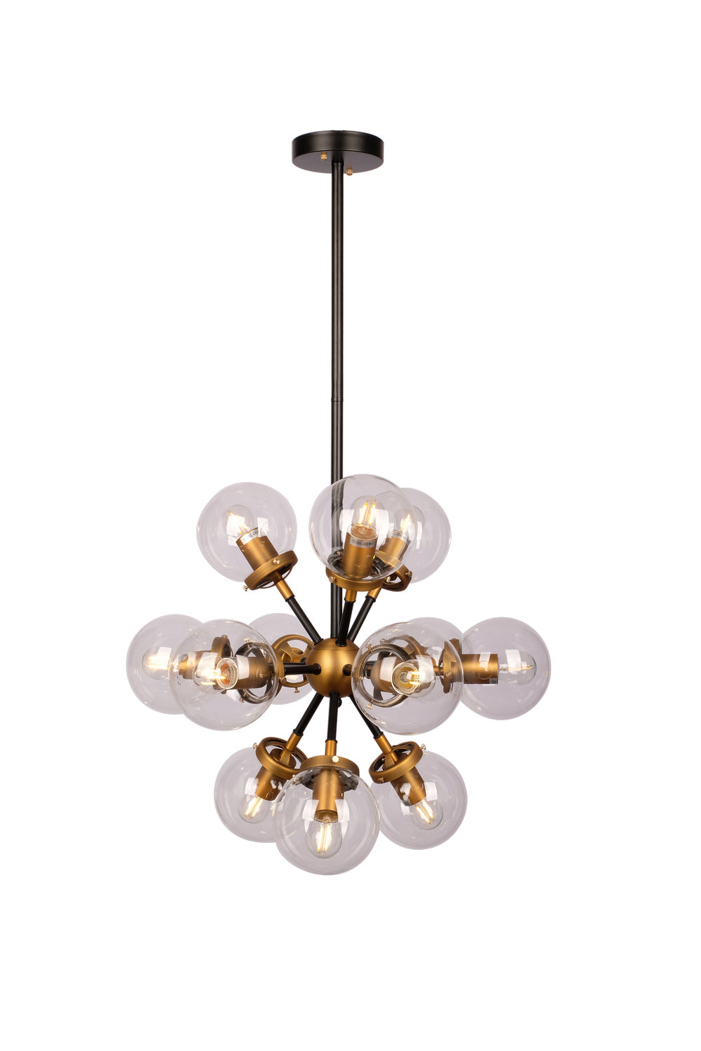 A Touch Of Design - LOFT208-12R - 12 Light Chandelier - Everyly - Antique Brass/Clear