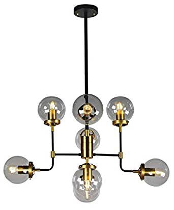 A Touch Of Design - LOFT208-8C - Eight Light Chandelier - Everyly - Antique Brass/Clear