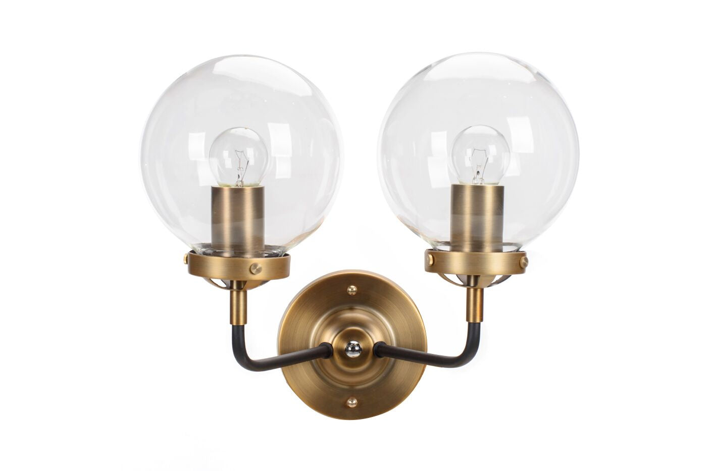 A Touch Of Design - LOFT208W-2 - Two Light Wall Sconce - Everly - Antique Brass / Clear Glass