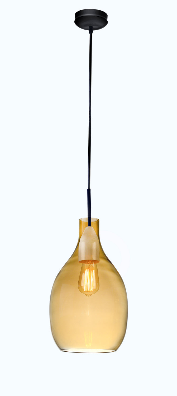 A Touch Of Design - MO 1201 -B-A - One Light Pendant - Rayna - Amber Glass