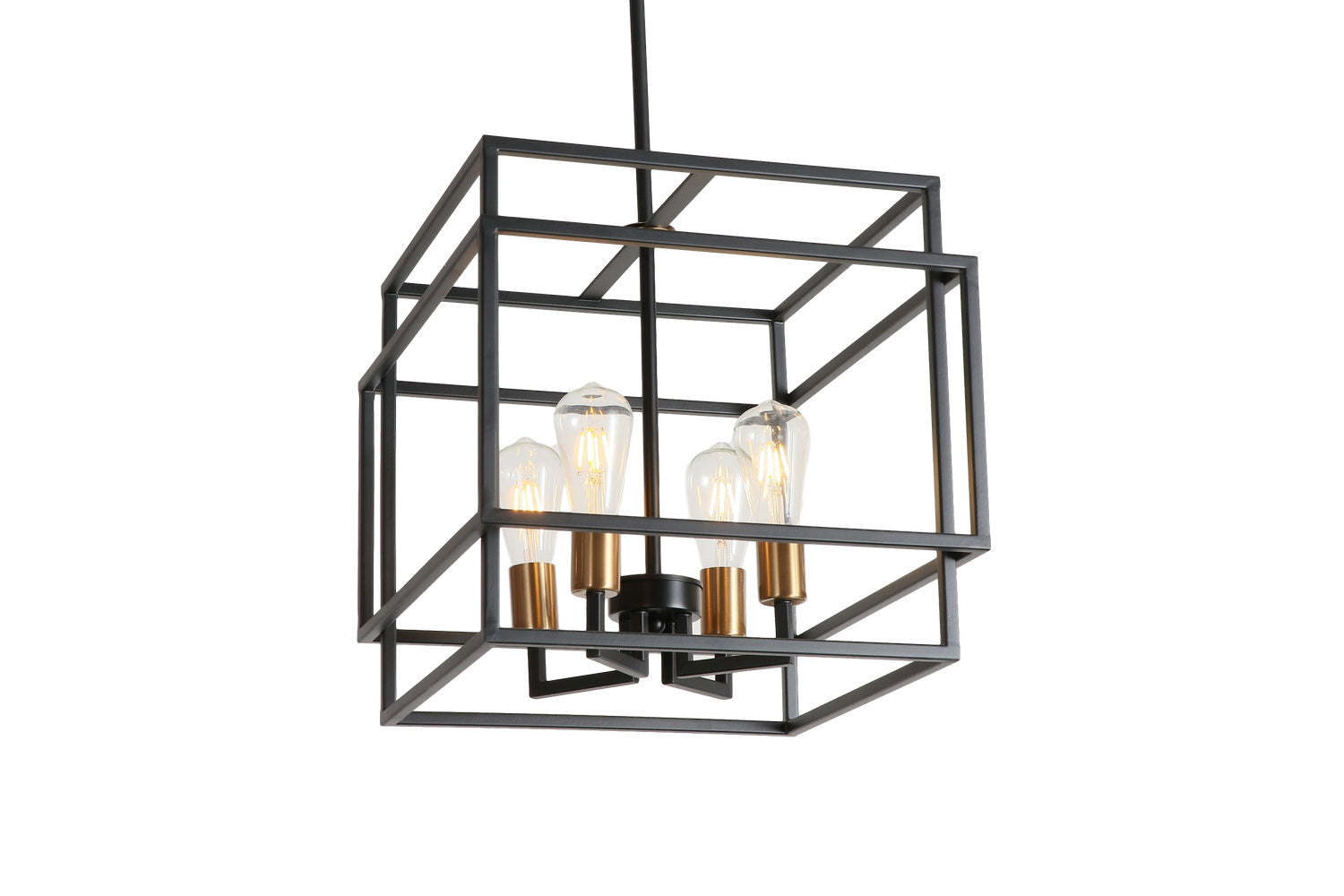 A Touch Of Design - WTY463 - Four Light Chandelier - Zoe - Black/ Gold