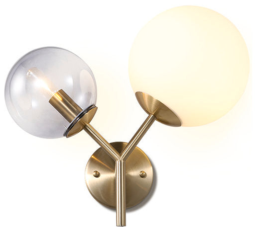 A Touch Of Design - WL1016047 - Two Light Wall Sconce - Zara - Brass/Opal/Clear Glass