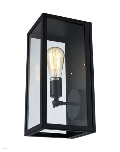 A Touch Of Design - WL1016214 - One Light Wall Sconce - Bowery - Black/Clear