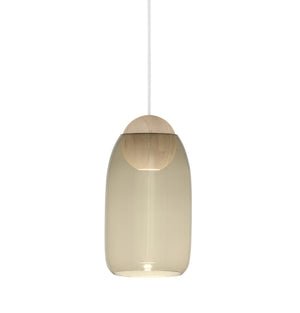 Mater EverLights - Mater-02901+02912 - Liuku Base Pendant Linden Liuku Glass Shade Smoked - Linden