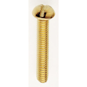 Satco - 90-027 - Round Head Slotted Machine Screw - Brass Plated