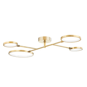 Hudson Valley - 4104-AGB - LED Flush Mount - Saturn - Aged Brass