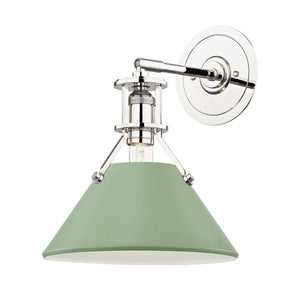 Hudson Valley - MDS350-PN/LFG - One Light Wall Sconce - Painted No.2 - Polished Nickel/Leaf Green