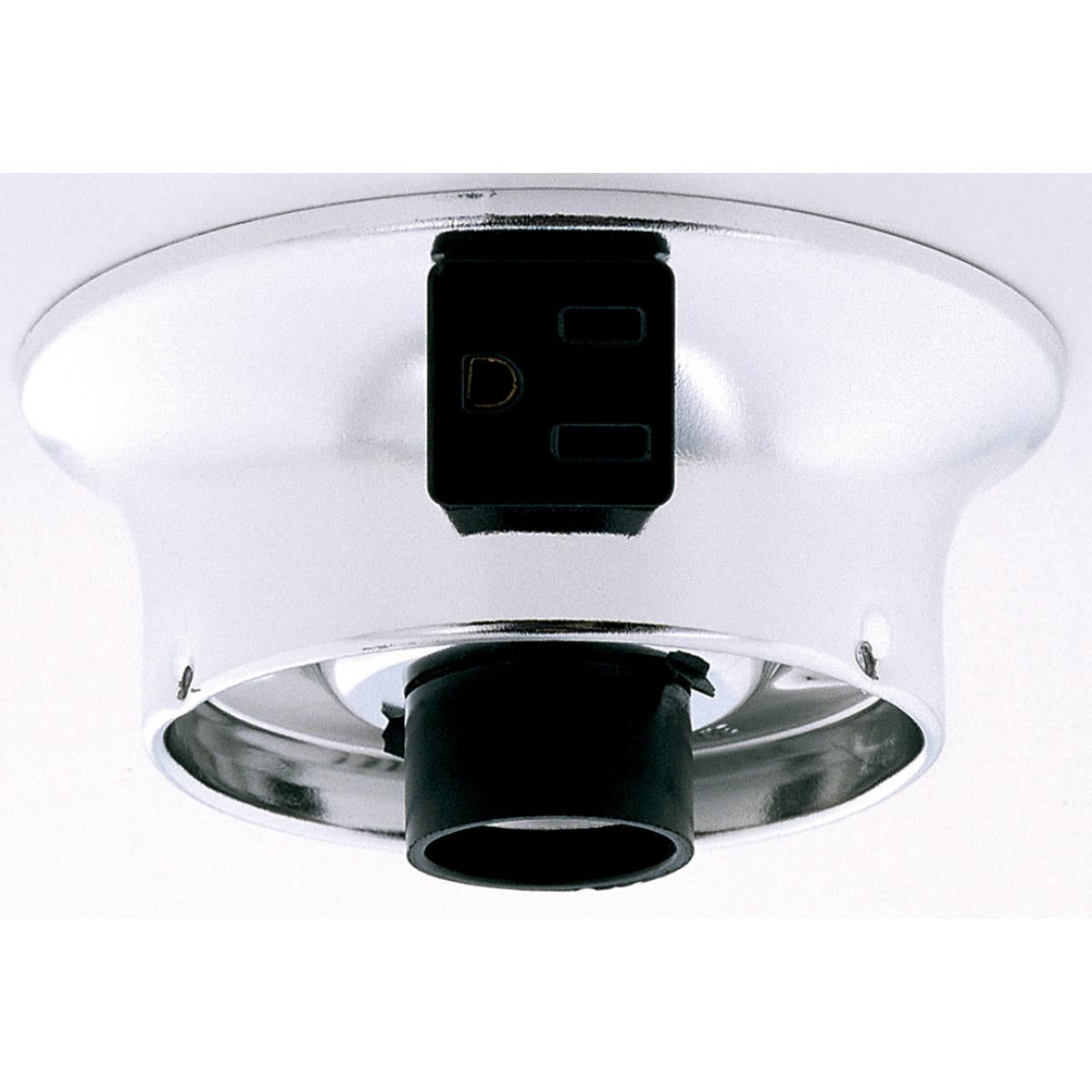 Satco - 90-121 - Wired Holder With Convenience Outlet - Chrome