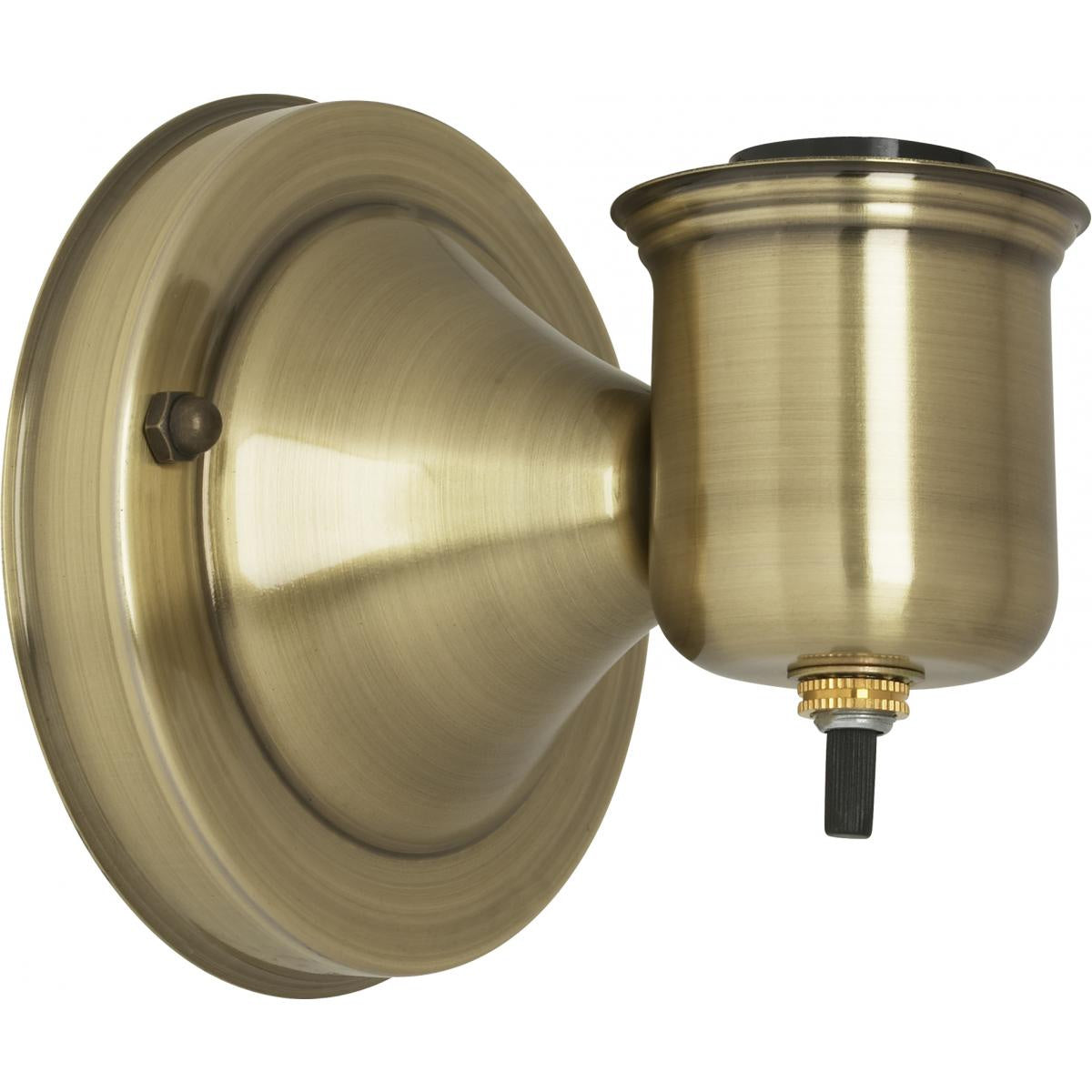 Satco - 90-1407 - 1-5/8" Wired Wall Bracket With Bottom Turn Knob Switch - Antique Brass