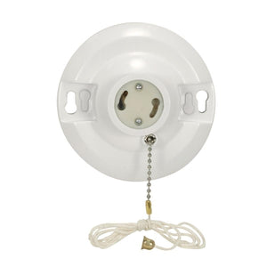 Satco - 90-2468 - Phenolic Gu24 On-Off Pull Chain Ceiling Receptacle - White