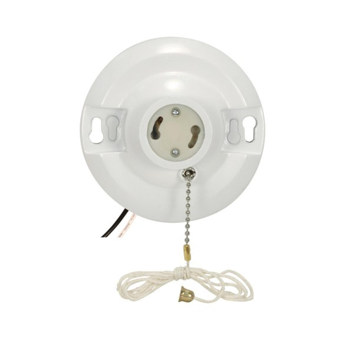 Satco - 90-2470 - On-Off Pull Chain Ceiling Receptacle - Brass