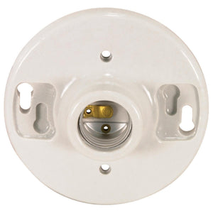 Satco - 90-445 - Terminal Keyless Glazed Porcelain Ceiling Receptacle - White