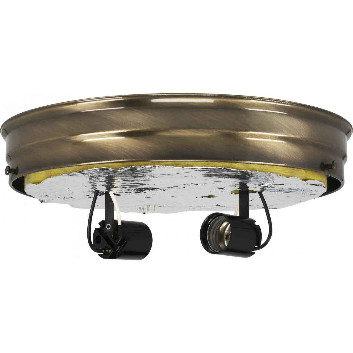 Satco - 90-767 - Two Light Ceiling Pan - Antique Brass