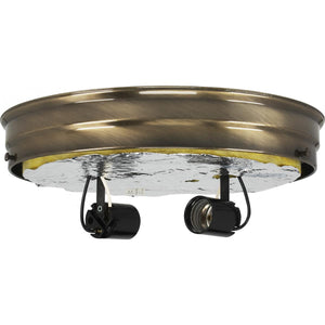 Satco - 90-767 - Two Light Ceiling Pan - Antique Brass