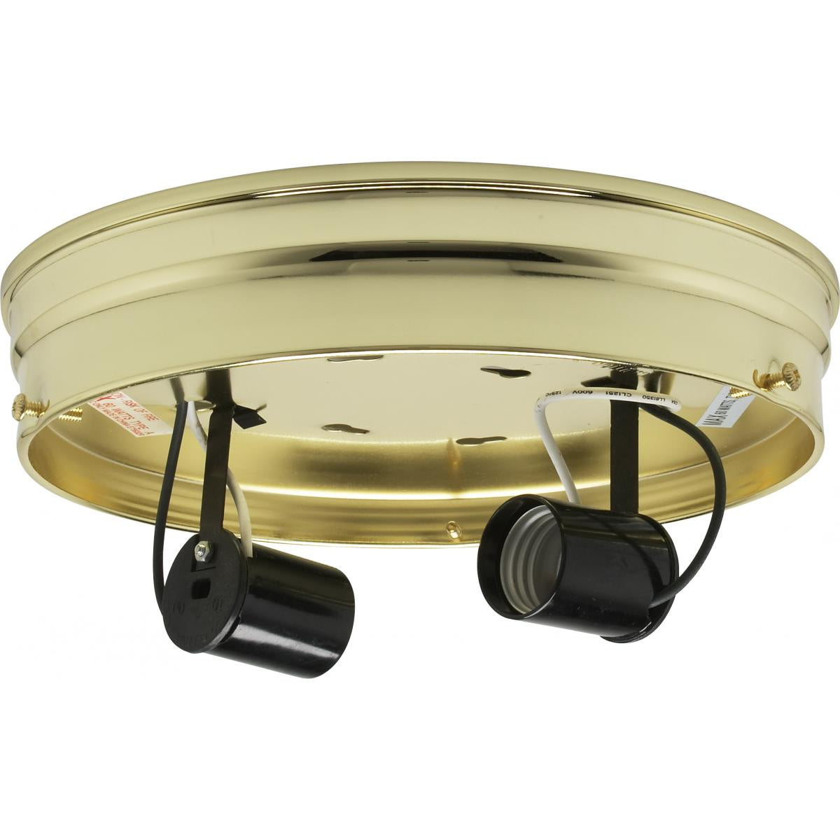 Satco - 90-876 - Two Light Ceiling Pan - Brass