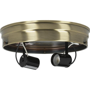 Satco - 90-877 - Two Light Ceiling Pan - Antique Brass