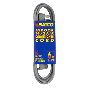 Satco - 93-5001 - Heavy Duty Air Conditioner/Appliance Cord - Gray