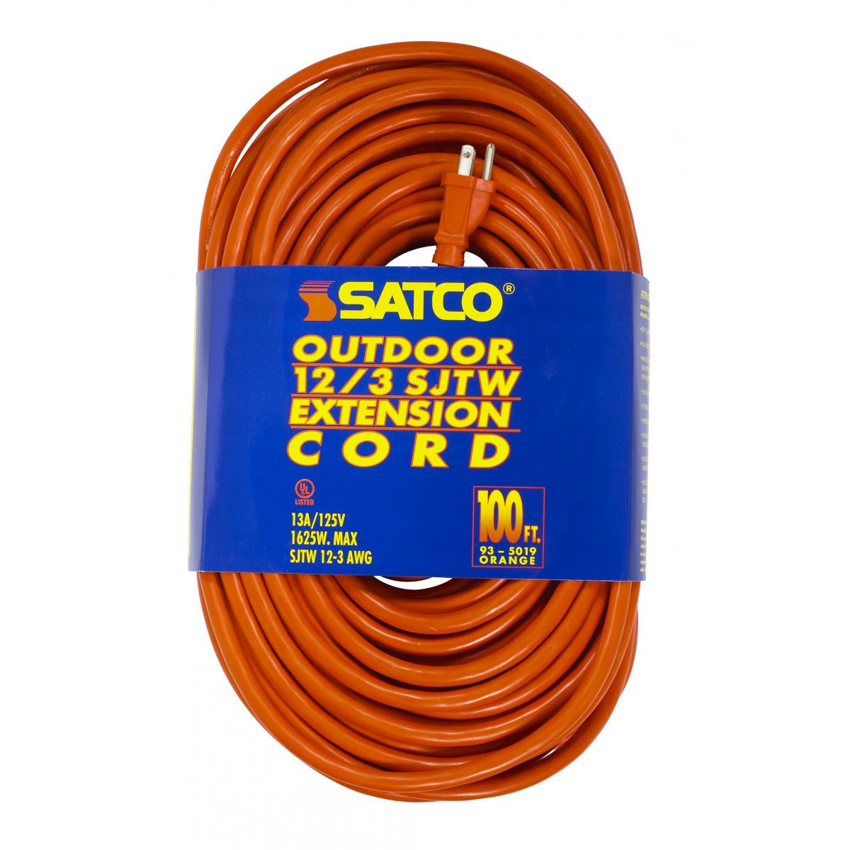 Satco - 93-5019 - 100'Heavy Duty Outdoor Extension Cord - Orange