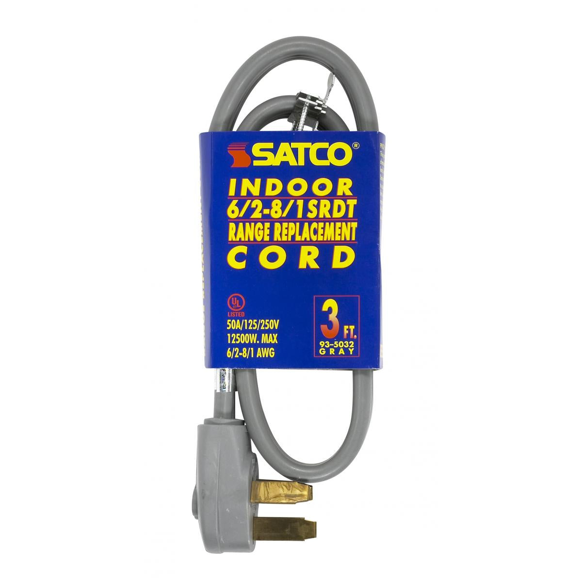 Satco - 93-5032 - 3 Foot, 3 Wire Heavy Duty Replacement Range Cord