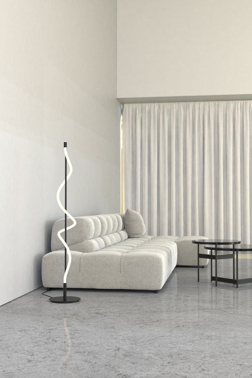 Kuzco Lighting - FL95360-BK - LED Floor Lamp - Cursive - Black