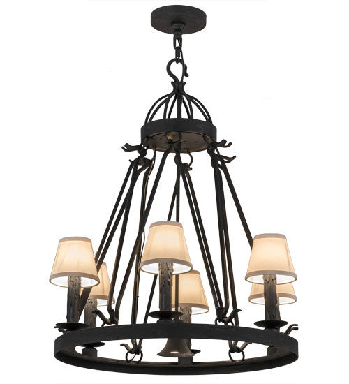 2nd Avenue - 01.0750.28.6LT+DL - Seven Light Chandelier - Lakeshore - Costello Black