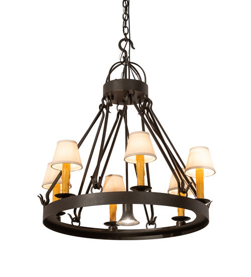 2nd Avenue - 01.0750-28.6LT+DL.3WI - Seven Light Chandelier - Lakeshore - Wrought Iron