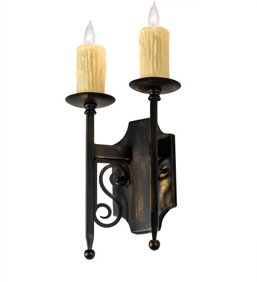 2nd Avenue - 04.1116.2.3ANBLK - Two Light Wall Sconce - Toscano - Antique Black