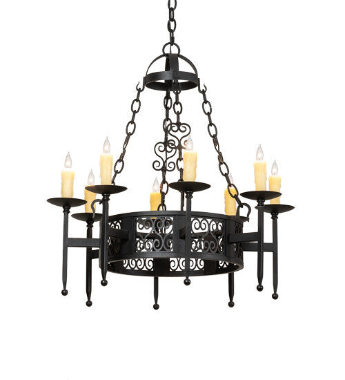 2nd Avenue - 05.0747.28.BLK - Eight Light Chandelier - Toscano - Textured Black