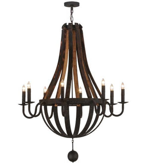 2nd Avenue - 15855-2 - Eight Light Chandelier - Barrel Stave - Coffee Bean