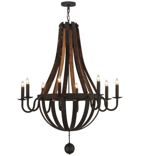 2nd Avenue - 15855-2 - Eight Light Chandelier - Barrel Stave - Coffee Bean