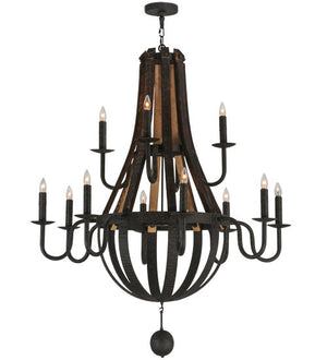 2nd Avenue - 15855-6 - 12 Light Chandelier - Barrel Stave - Coffee Bean