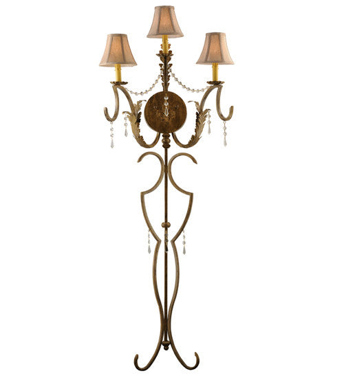 2nd Avenue - 17211-1 - Three Light Wall Sconce - Old Broadway - Light Brushed Gold