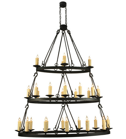 2nd Avenue - 200003-7 - 28 Light Chandelier - Kenosha - Solar Black With Copper Highlights