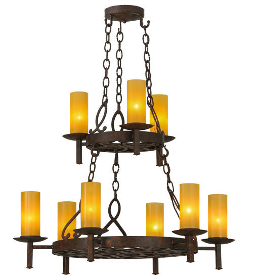 2nd Avenue - 200010-11.GL - Nine Light Chandelier - Newcastle - Rusty Nail Textured