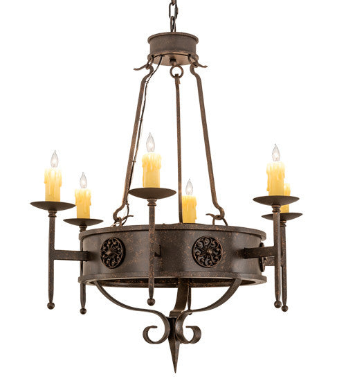 2nd Avenue - 200081-92.GT - Six Light Chandelier - Lorenzo - Gilded Tobacco