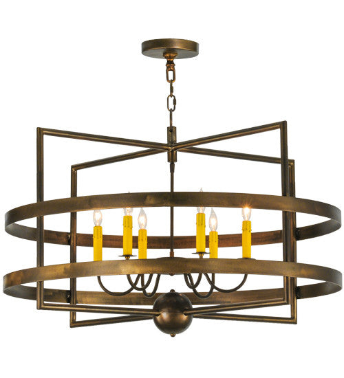 2nd Avenue - 200109-27 - Six Light Chandelier - Aldari - Antique Copper