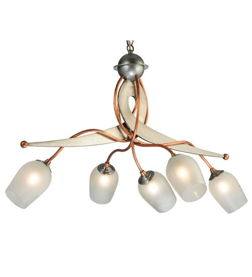 2nd Avenue - 200270-2 - Five Light Chandelier - Ballerina - Raw Copper & Brushed Stainless Steel