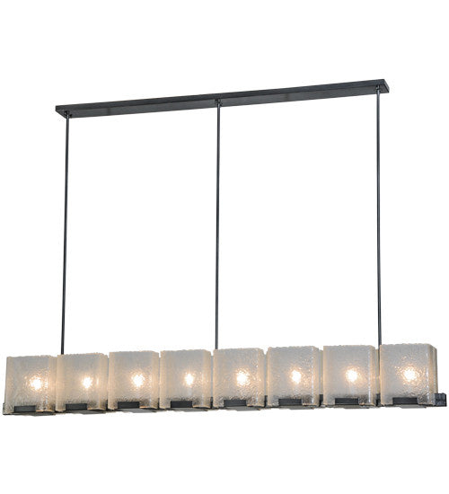 2nd Avenue - 202247-2 - Eight Light Chandelier - Ice Cube - Black Chrome Over Nickel